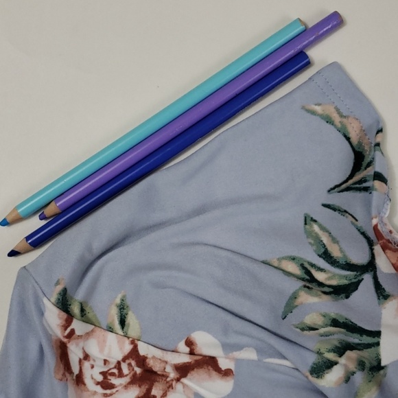 Womens soft stretchy floral modest faux wrap dress - Picture 8 of 8